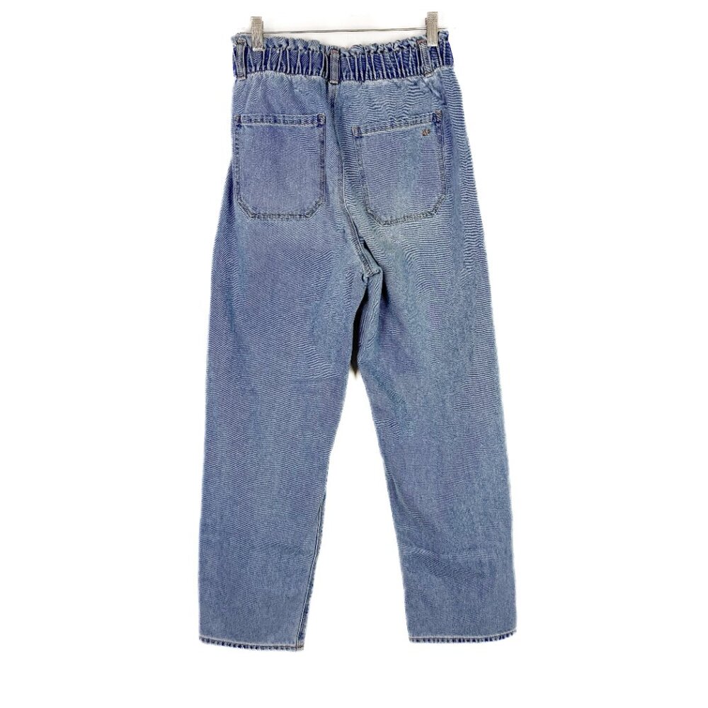 American Eagle Hi-Rise Paperbag Denim Jeans Medium Wash Size 8 SHORT 8S EUC - Picture 6 of 11